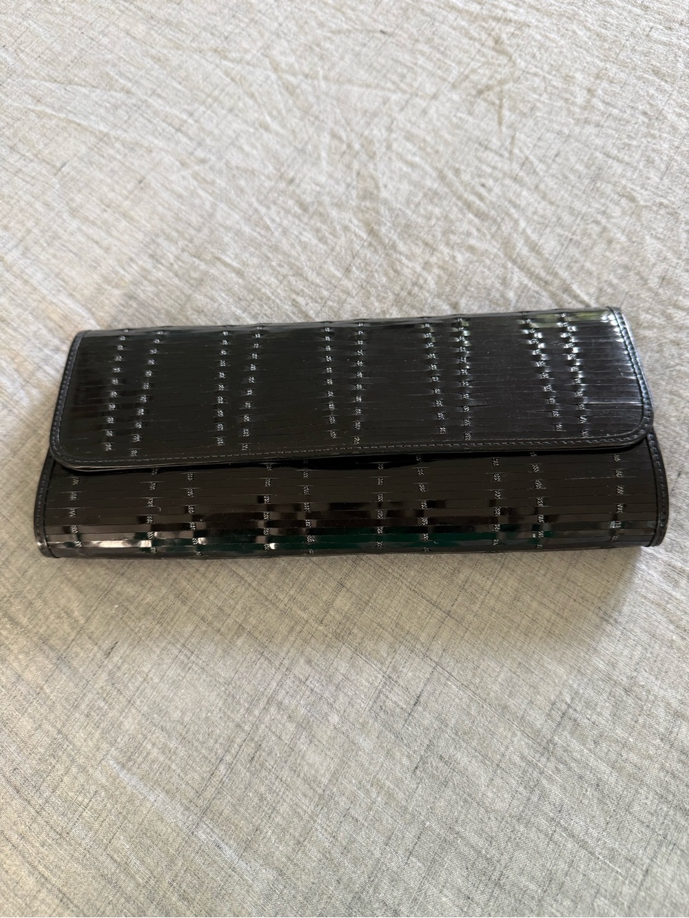 Cole Haan Black Patent Embossed Wallet Clutch
